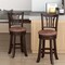 Set of 2 Cappuccino Swivel Bar Stools with Backs and Footrests for Kitchen Island Counter